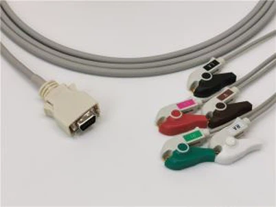 Nihon Kohden ECG 트랜스 듀서 케이블 5 리드 클립