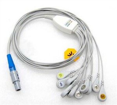 생물 의학 14 Pin Lemo 연결 관 ECG Holter 케이블 도선